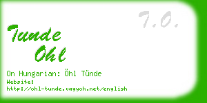 tunde ohl business card
